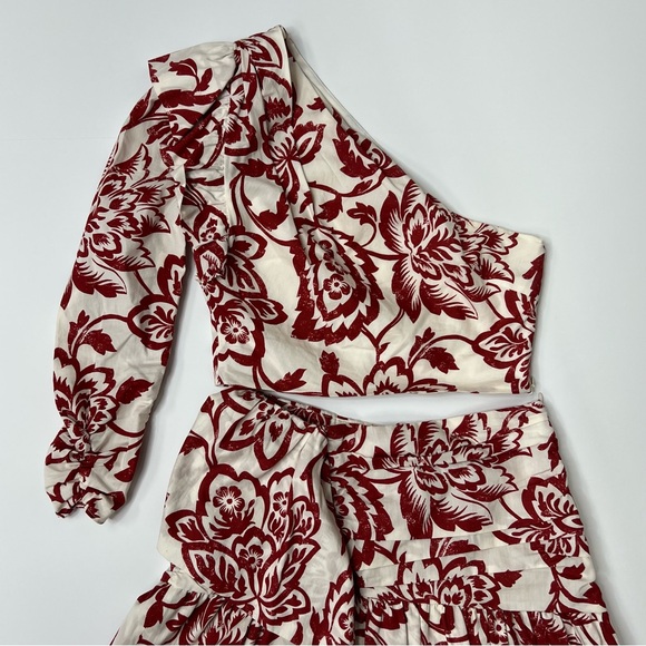 Zara Bloggers Favorite Print Poplin One Shoulder Top + Mini Skirt Set Size S - Picture 8 of 16